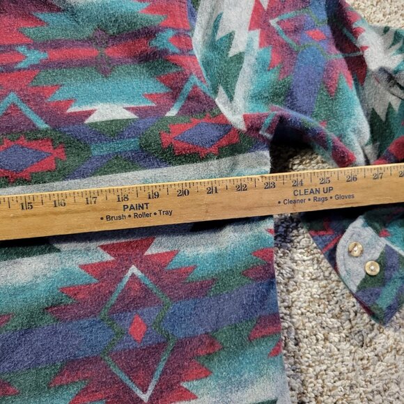Cabela's Flannel Shirt Womens Large Multicolor Long Sleeve Aztec Southwestern - Picture 3 of 7